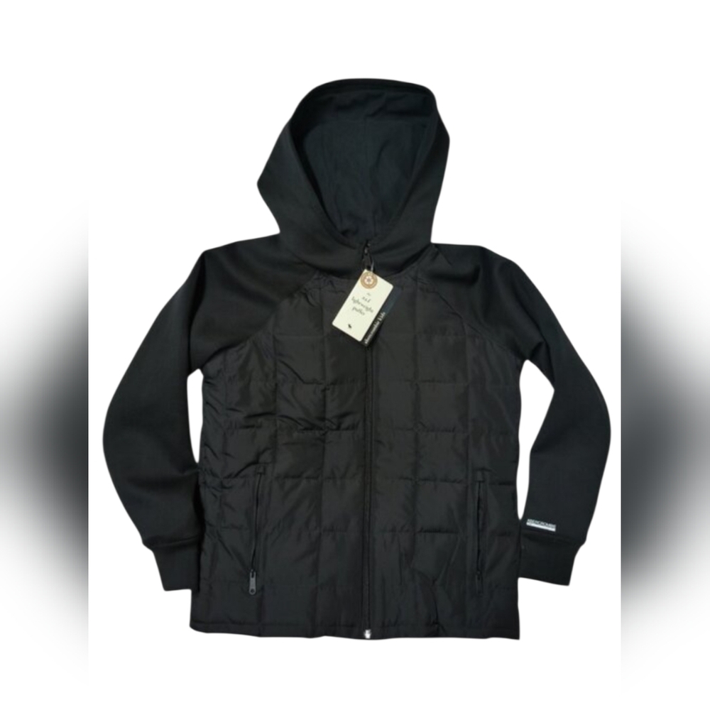 Abercrombie Kids YPB Lightweight Puffer Jacket Coat Black Size 13/14 NWT